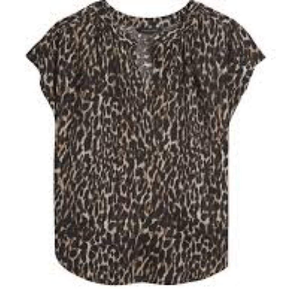 Banana republic POPOVER TOP leopard print woman’s blouse size small